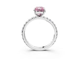 White gold Fancy Pink Radiant  Cut Diamond Pavé Band with Four-Prong Setting_15