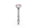 White gold Fancy Pink Radiant  Cut Diamond Pavé Band with Four-Prong Setting_36