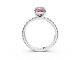 White gold Fancy Pink Radiant  Cut Diamond Pavé Band with Four-Prong Setting_37