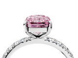 White gold Fancy Pink Radiant  Cut Diamond Pavé Band with Four-Prong Setting_38