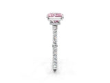 White gold Fancy Pink Radiant Cut Diamond Pavé Engagement Ring with Round  Accents and Prong Setting_72