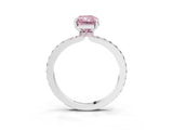White gold Fancy Pink Radiant Cut Diamond Pavé Engagement Ring with Round  Accents and Prong Setting_73