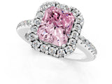 White gold Fancy Pink Radiant Cut Diamond Pavé Halo Ring with Four-Prong Setting_49