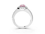 White gold Fancy Pink Radiant Cut Diamond Pavé Halo Ring with Four-Prong Setting_51