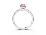 White gold Fancy Pink Radiant Cut Diamond Pavé Solitaire Engagement Ring with Four-Prong Setting_102