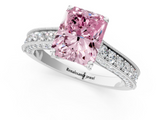 White gold Fancy Pink Radiant  Cut Diamond Pave Band with Four-Prong Setting_38