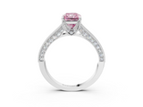 White gold Fancy Pink Radiant  Cut Diamond Pave Band with Four-Prong Setting_40
