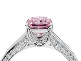 White gold Fancy Pink Radiant  Cut Diamond Pave Band with Four-Prong Setting_41