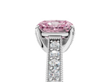 White gold Fancy Pink Radiant  Cut Diamond Pave Band with Four-Prong Setting_42