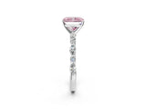 White gold Fancy Pink Radiant Cut Diamond Ring with Marquise and Round  Side Stones and Four-Prong Setting_66
