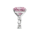 White gold Fancy Pink Radiant Cut Diamond Ring with Marquise and Round  Side Stones and Four-Prong Setting_69