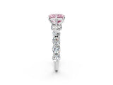 White gold Fancy Pink Radiant Cut Diamond Side Stone Engagement Ring with Four-Prong Setting_38