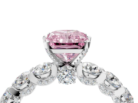 White gold Fancy Pink Radiant Cut Diamond Side Stone Engagement Ring with Four-Prong Setting_40