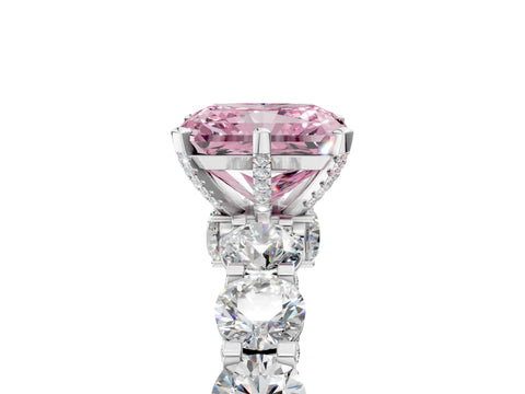 White gold Fancy Pink Radiant Cut Diamond Side Stone Engagement Ring with Four-Prong Setting_41