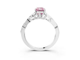 White gold Fancy Pink Radiant Cut Diamond Solitaire Celtic Knot Ring with Four-Prong Setting_122