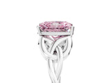 White gold Fancy Pink Radiant Cut Diamond Solitaire Celtic Knot Ring with Four-Prong Setting_123