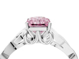 White gold Fancy Pink Radiant Cut Diamond Solitaire Celtic Knot Ring with Four-Prong Setting_123
