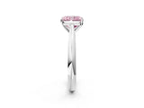 White gold Fancy Pink Radiant Cut Diamond Solitaire Engagement Ring with Cathedral Setting and Four-Prong Mount_172