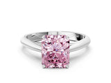 White gold Fancy Pink Radiant Cut Diamond Solitaire Engagement Ring with Cathedral Setting and Four-Prong Mount_173