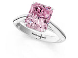 White gold Fancy Pink Radiant Cut Diamond Solitaire Engagement Ring with Cathedral Setting and Four-Prong Mount_174