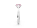White gold Fancy Pink Radiant Cut Diamond Solitaire Engagement Ring with Cathedral Setting and Four-Prong Mount_48