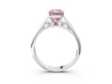White gold Fancy Pink Radiant Cut Diamond Solitaire Engagement Ring with Cathedral Setting and Four-Prong Mount_49