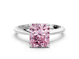 White gold Fancy Pink Radiant Cut Diamond Solitaire Engagement Ring with Classic Band and Four-Prong Setting_116