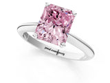 White gold Fancy Pink Radiant Cut Diamond Solitaire Engagement Ring with Classic Band and Four-Prong Setting_117