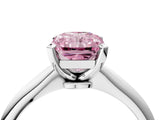 White gold Fancy Pink Radiant Cut Diamond Solitaire Engagement Ring with Classic Band and Four-Prong Setting_120