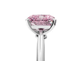 White gold Fancy Pink Radiant Cut Diamond Solitaire Engagement Ring with Classic Band and Four-Prong Setting_121