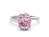 White gold Fancy Pink Radiant Cut Diamond Solitaire Engagement Ring with Four-Prong Setting and Classic Band_20