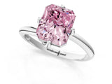 White gold Fancy Pink Radiant Cut Diamond Solitaire Engagement Ring with Four-Prong Setting and Classic Band_21