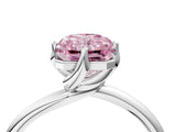White gold Fancy Pink Radiant Cut Diamond Solitaire Engagement Ring with Four-Prong Setting and Classic Band_24