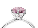 White gold Fancy Pink Radiant Cut Diamond Solitaire Engagement Ring with Four-Prong Setting and Classic Band_36