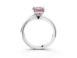 White gold Fancy Pink Radiant Cut Diamond Solitaire Engagement Ring with Round Band and Four-Prong Setting_164