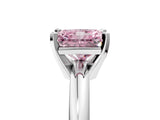 White gold Fancy Pink Radiant Cut Diamond Solitaire Engagement Ring with Round Band and Four-Prong Setting_166