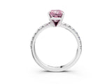 White gold Fancy Pink Radiant Cut Diamond Solitaire Pavé Engagement Ring with Round Band and Prong Setting_70