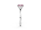 White gold Fancy Pink Radiant Cut Diamond Solitaire Ring with Classic Band and Four-Prong Setting_2