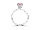 White gold Fancy Pink Radiant Cut Diamond Solitaire Ring with Classic Band and Four-Prong Setting_3