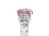 White gold Fancy Pink Radiant Cut Diamond Solitaire Ring with Filigree Band and Four-Prong Setting_83