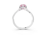 White gold Fancy Pink Radiant Cut Diamond Solitaire Ring with Flower Prong Setting and Classic Band_107
