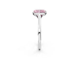 White gold Fancy Pink Radiant Cut Diamond Solitaire Ring with Flower Prong Setting and Classic Band_15