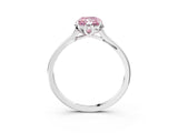 White gold Fancy Pink Radiant Cut Diamond Solitaire Ring with Flower Prong Setting and Classic Band_96