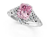 White gold Fancy Pink Radiant Cut Diamond Solitaire Ring with Hidden Halo and Pavé Band_40