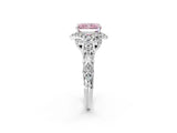 White gold Fancy Pink Radiant Cut Diamond Solitaire Ring with Hidden Halo and Pavé Band_41