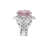 White gold Fancy Pink Radiant Cut Diamond Solitaire Ring with Hidden Halo and Pavé Band_44