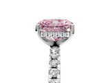 White gold Fancy Pink Radiant Cut Diamond Solitaire Ring with Pavé Band and Four-Prong Setting_77