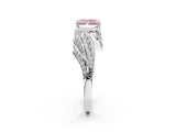 White gold Fancy Pink Radiant Cut Diamond Solitaire Ring with Prong Setting and Twisted Pavé Band_14