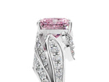 White gold Fancy Pink Radiant Cut Diamond Solitaire Ring with Prong Setting and Twisted Pavé Band_17