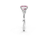 White gold Fancy Pink Radiant Cut Diamond Solitaire Ring with Side Stones and Four-Prong Setting_115